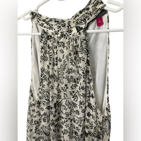 VINCE CAMUTO Bow Back Tiered Floral Colorblock Maxi Dress NWOT - Picture 3 of 8